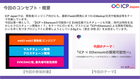 【開催レポート】【ICP × Ethereumの可能性♾️】EVM互換マルチチェーンも可能💡時代は特性を活かしたクロスチェーン開発か!?
