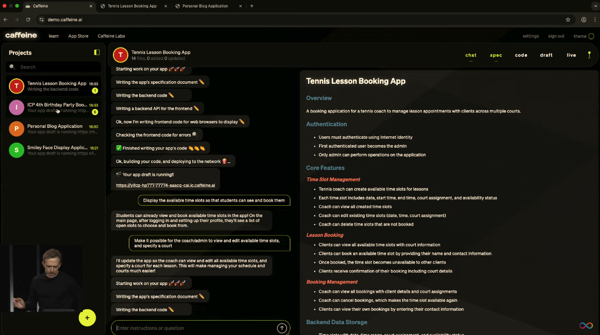 チャットで対話形式で実装