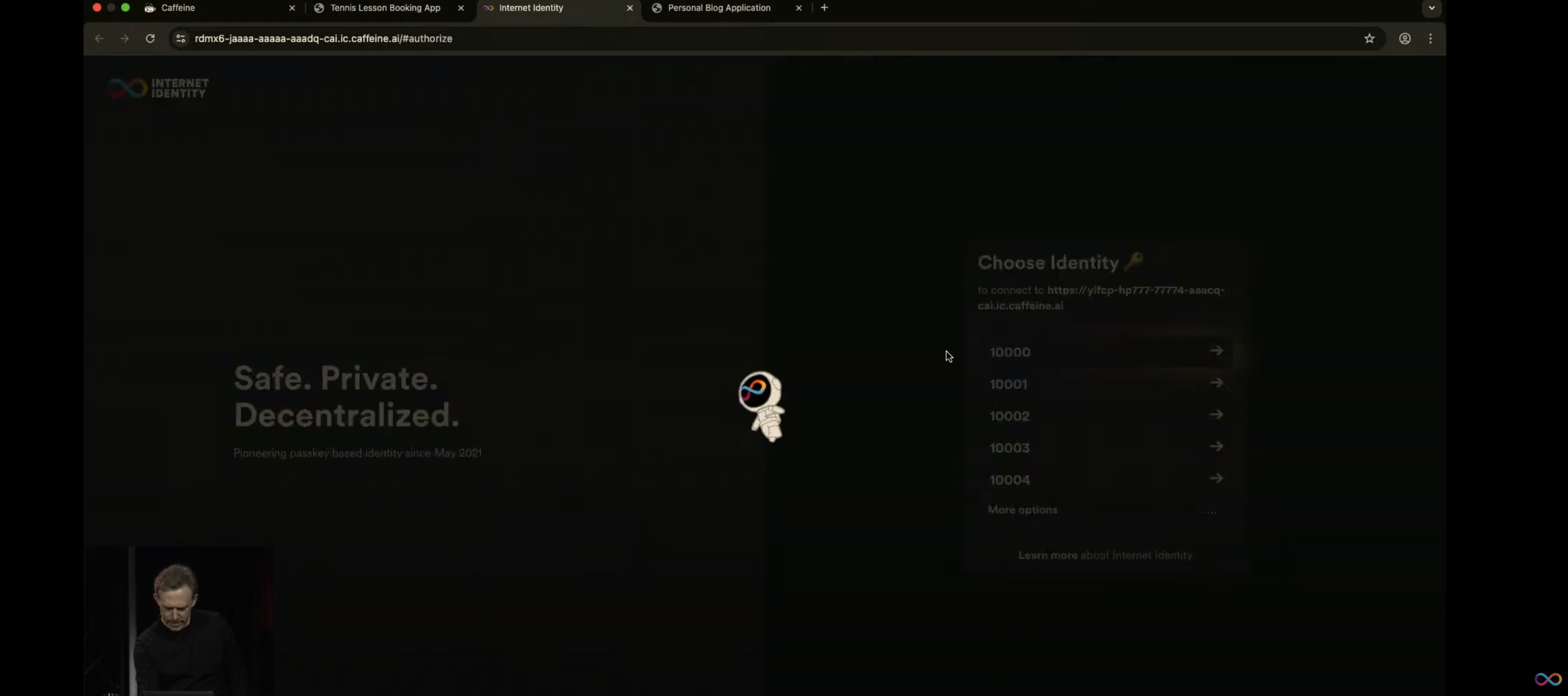 ※Internet Identityでの実装もAIが自動で実装